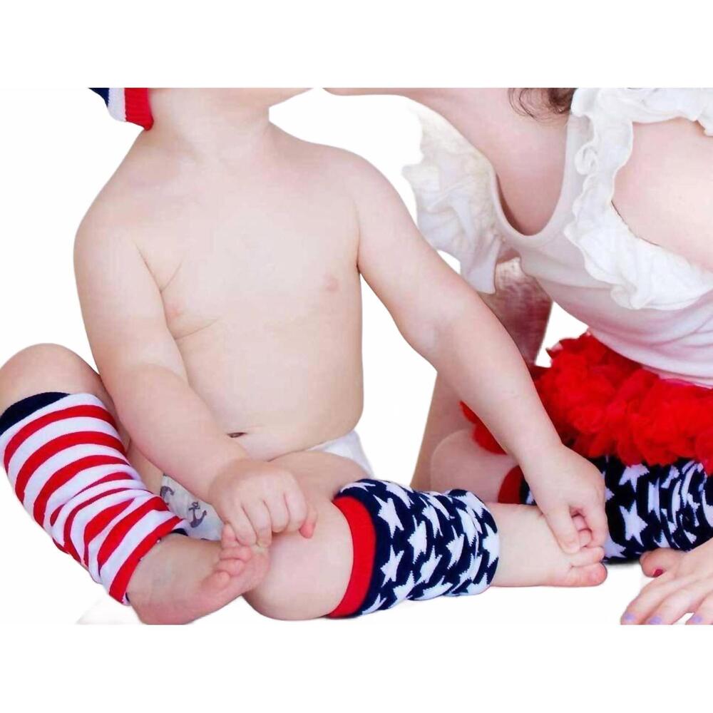 NEW HUGGALUGS baby girls or boys stars & stripes leg huggers in red/white/blue